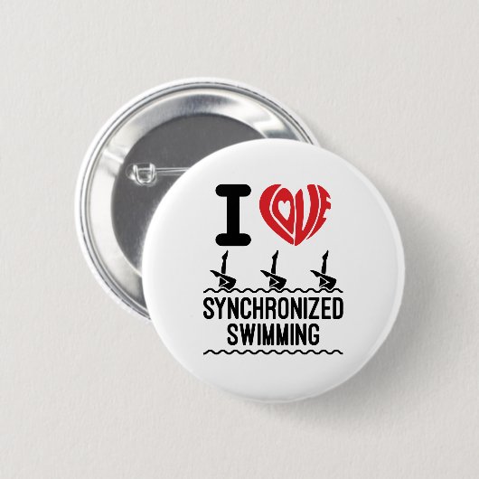 I Liebe Synchronschwimmen Button (Vorne & Hinten)