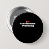 I Liebe Synchronschwimmen Herz Souvenir Funny Button (Vorne & Hinten)