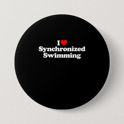 I Liebe Synchronschwimmen Herz Souvenir Funny Button (Vorderseite)