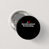 I Liebe Synchronschwimmen Herz Souvenir Funny Button (Vorne & Hinten)