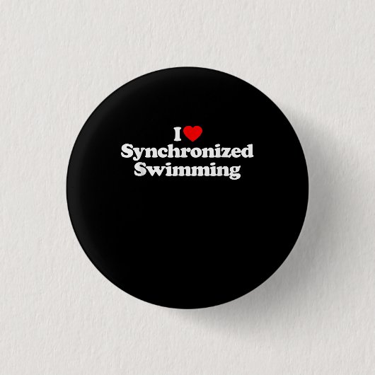 I Liebe Synchronschwimmen Herz Souvenir Funny Button (Vorderseite)