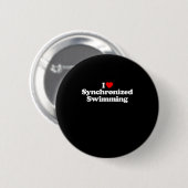 I Liebe Synchronschwimmen Herz Souvenir Funny Button (Vorne & Hinten)