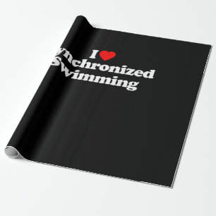 I Liebe Synchronschwimmen Herz Souvenir Funny Geschenkpapier
