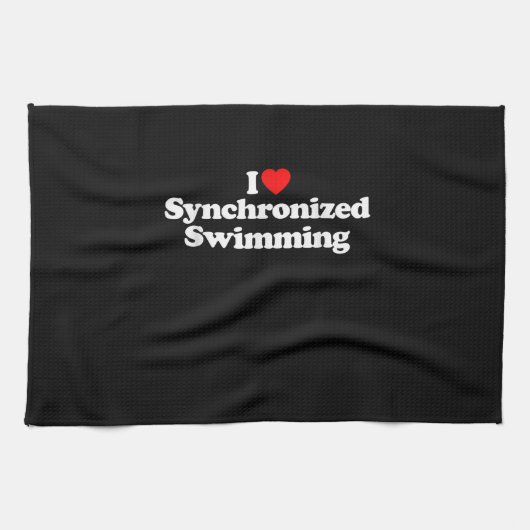 I Liebe Synchronschwimmen Herz Souvenir Funny Geschirrtuch (Horizontal)