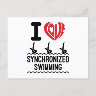 I Liebe Synchronschwimmen Postkarte