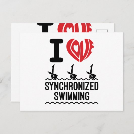 I Liebe Synchronschwimmen Postkarte (Vorne/Hinten)