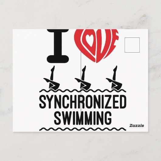 I Liebe Synchronschwimmen Postkarte (Rückseite)