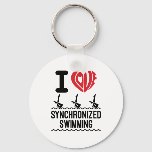 I Liebe Synchronschwimmen Schlüsselanhänger (Vorderseite)