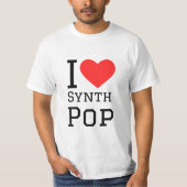 I Liebe Synth Pop Quadratzoll T-Shirt (Vorderseite)