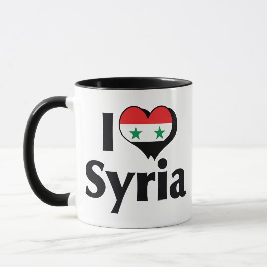 I Liebe Syrien-Flagge Tasse (Links)