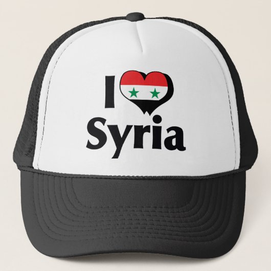 I Liebe Syrien-Flagge Truckerkappe (Vorderseite)