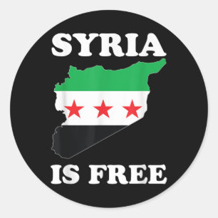 I Liebe Syrien ist eine neue syrische Flagge Runder Aufkleber