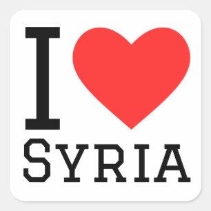 I Liebe Syrien Quadratischer Aufkleber