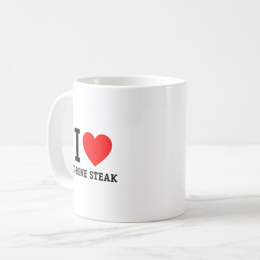 I Liebe T-Bone Steak Kaffeetasse (Vorderseite Links)