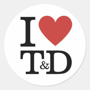 I ❤️ Liebe T&D Schulung & Entwicklung Mitarbeiter  Runder Aufkleber