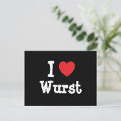 I Liebe T - Shirt Wurst Postkarte (Stehend Vorderseite)
