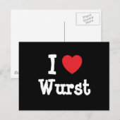 I Liebe T - Shirt Wurst Postkarte (Vorne/Hinten)
