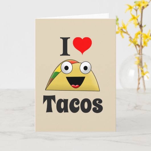 I Liebe Tacos Karte (Gelbe Blume)