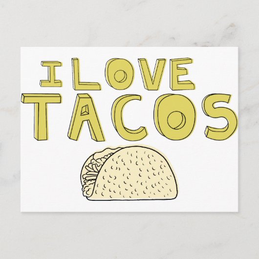I LIEBE TACOS POSTKARTE (Vorderseite)