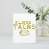 I LIEBE TACOS POSTKARTE (Stehend Vorderseite)