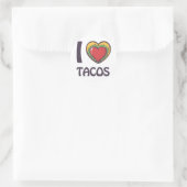 I Liebe Tacos Runder Aufkleber (Tasche)