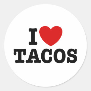 I Liebe Tacos Runder Aufkleber