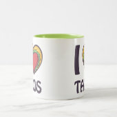 I Liebe Tacos Zweifarbige Tasse (Mittel)