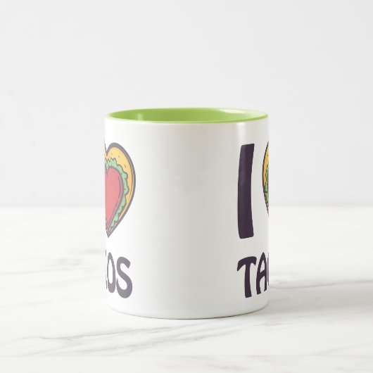 I Liebe Tacos Zweifarbige Tasse (Mittel)
