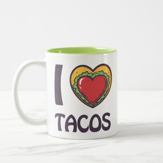 I Liebe Tacos Zweifarbige Tasse (Links)