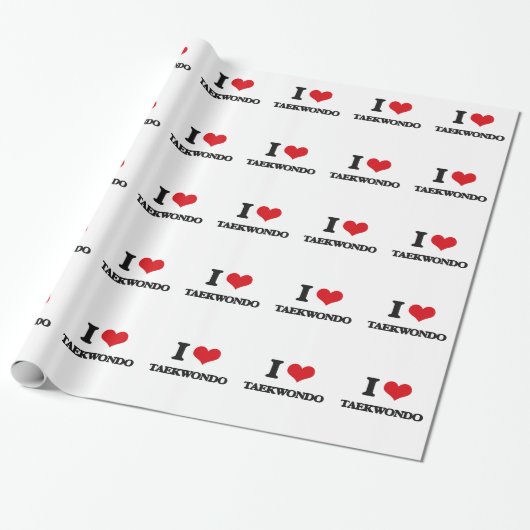 I Liebe Taekwondo Geschenkpapier (Ungerollt)