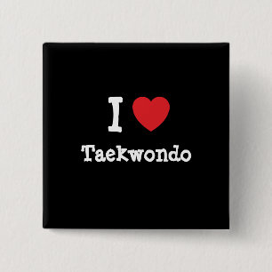 I Liebe Taekwondo Herz Brauch personalisiert Button