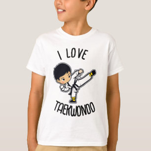 I Liebe Taekwondo Kinder Kampfkunst Cartoon Kunstw T-Shirt