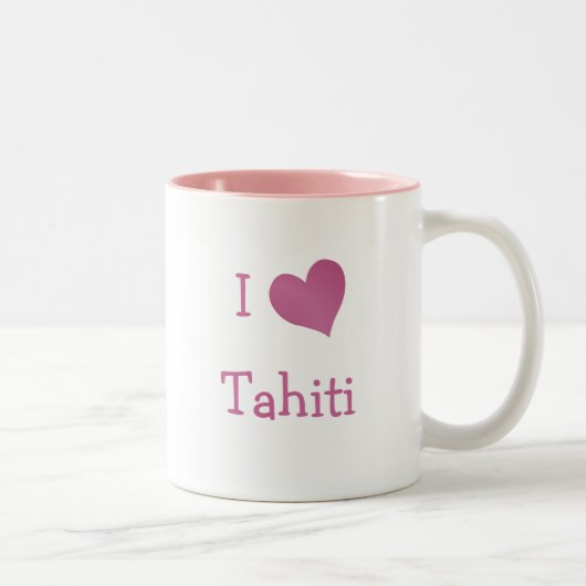 I Liebe Tahiti Zweifarbige Tasse (Rechts)