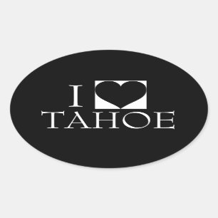 I LIEBE TAHOE GLOSSY AUTOAUFKLEBER OVALER AUFKLEBER