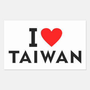 I Liebe Taiwan Land wie Herztourismus Rechteckiger Aufkleber