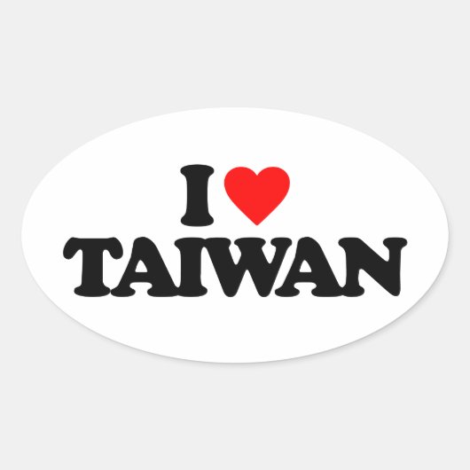 I LIEBE TAIWAN OVALER AUFKLEBER (Vorderseite)