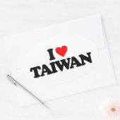 I LIEBE TAIWAN OVALER AUFKLEBER (Umschlag)