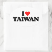 I LIEBE TAIWAN OVALER AUFKLEBER (Tasche)