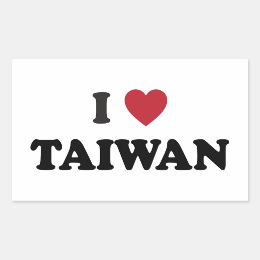 I Liebe Taiwan Rechteckiger Aufkleber (Vorderseite)