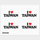 I LIEBE TAIWAN RECHTECKIGER AUFKLEBER (Blatt)