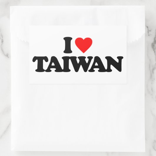 I LIEBE TAIWAN RECHTECKIGER AUFKLEBER (Tasche)