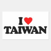 I LIEBE TAIWAN RECHTECKIGER AUFKLEBER (Vorderseite)