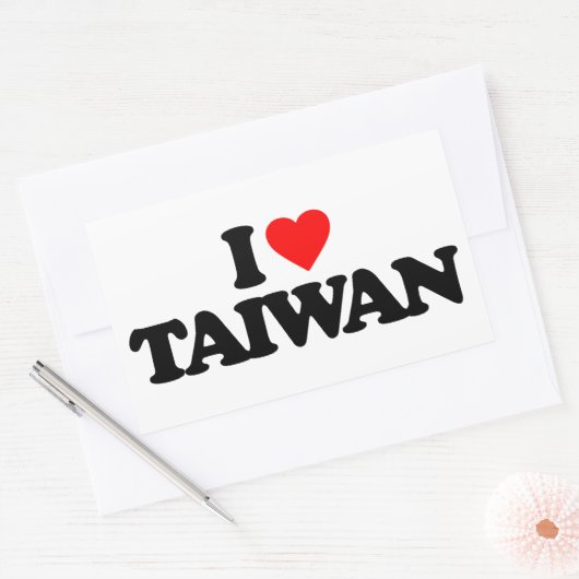 I LIEBE TAIWAN RECHTECKIGER AUFKLEBER (Umschlag)