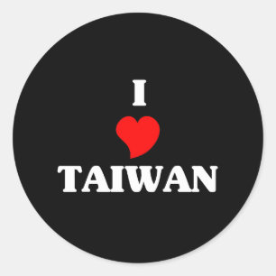 I Liebe Taiwan Runder Aufkleber