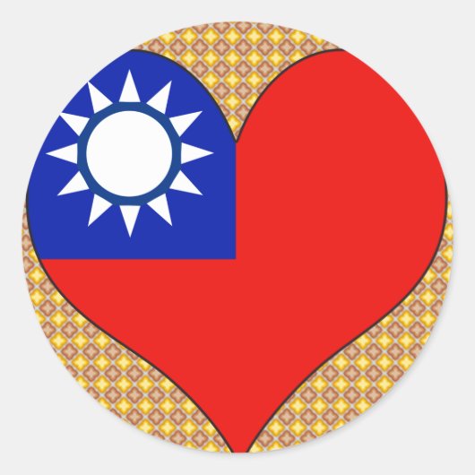 I Liebe Taiwan Runder Aufkleber (Vorderseite)