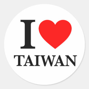 I Liebe Taiwan Runder Aufkleber