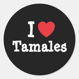 I Liebe Tamales T - Shirt Runder Aufkleber