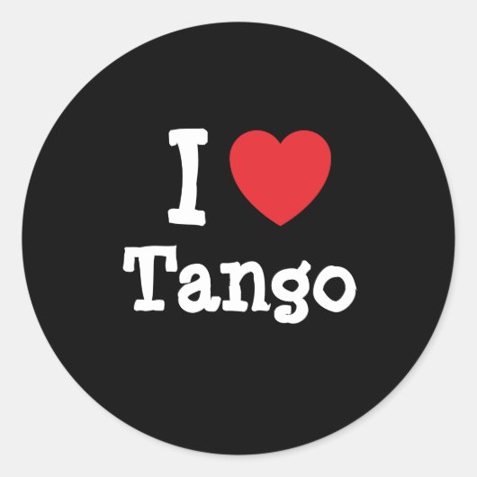 I Liebe Tango Herz Brauch personalisiert Runder Aufkleber (Vorderseite)
