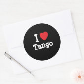 I Liebe Tango Herz Brauch personalisiert Runder Aufkleber (Umschlag)