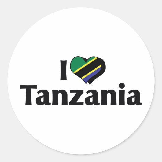 I Liebe Tansania Flag Runder Aufkleber (Vorderseite)